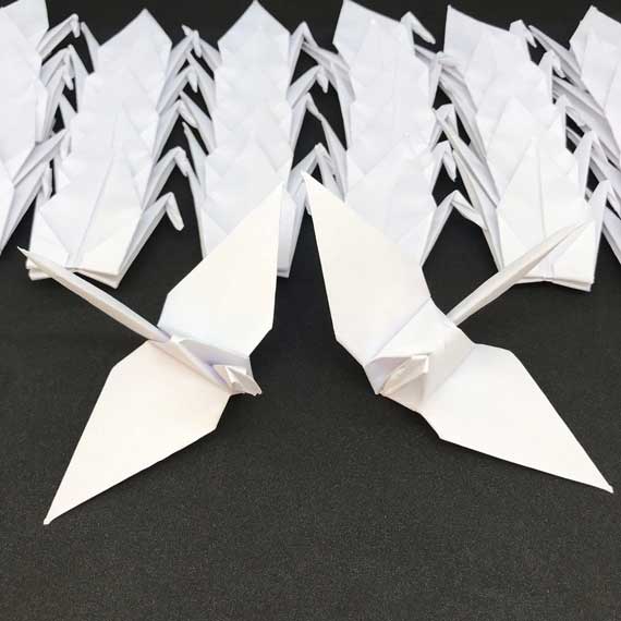 1000 White Origami Paper Cranes – Wedding Decorations – Qty 500 or 1000