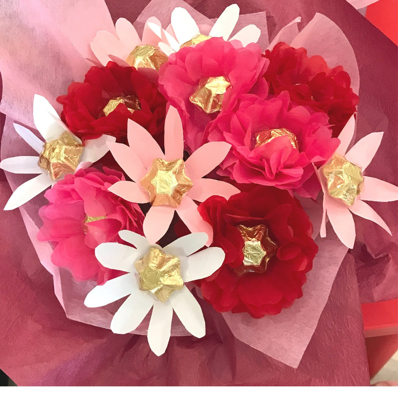 Mix Chocolate Flower bouquet – Red, Pink White - Valentine&