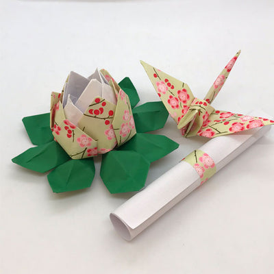 Origami Gift Pack | Matching Origami Crane Lotus Gift Pack – Teacher’s Appreciation Gift | 1st Year Wedding Anniversary Gift | Birthday Gift