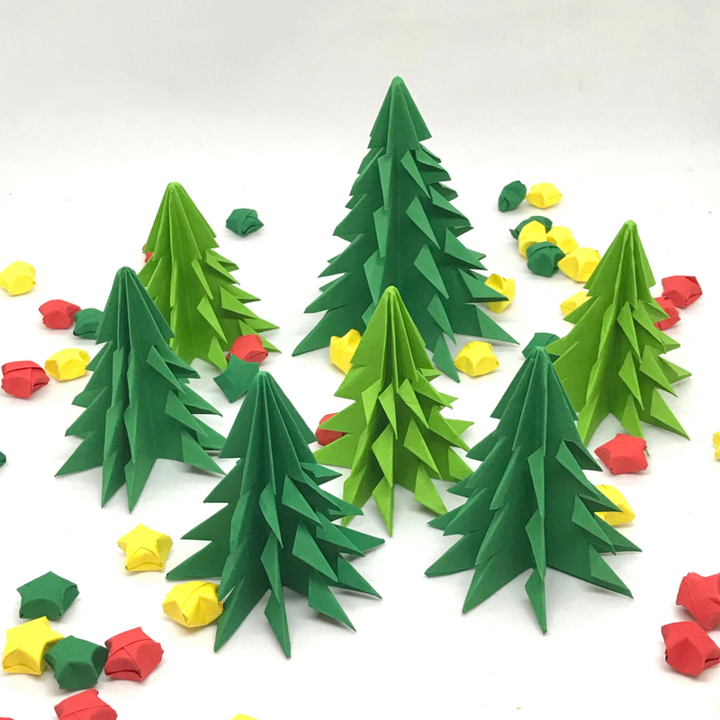 Origami Christmas Tree Decorations