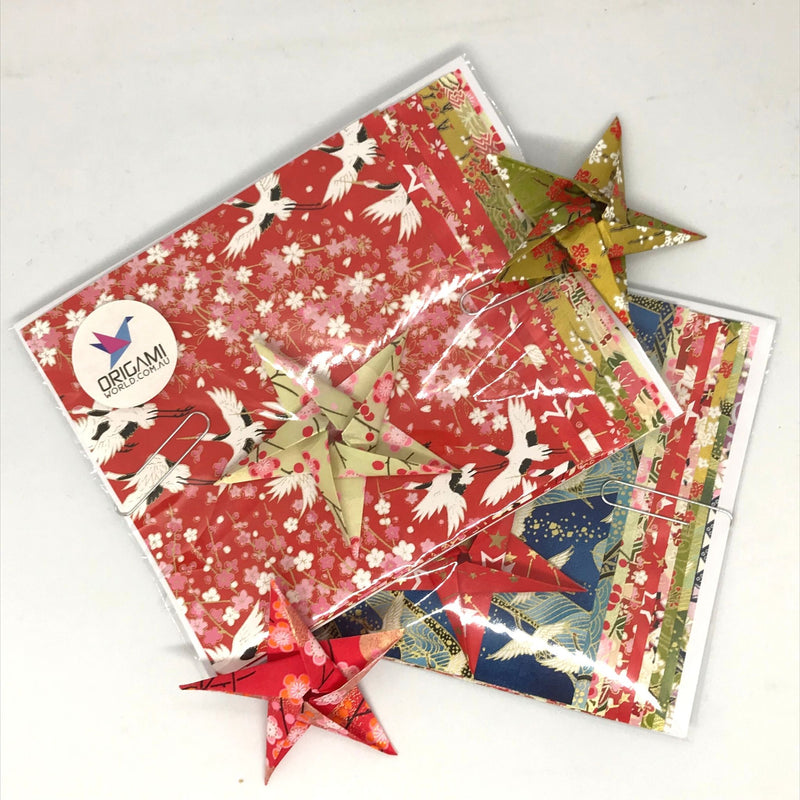 Origami Christmas Star Kit - DIY Stars - Premium Yuzen Stars