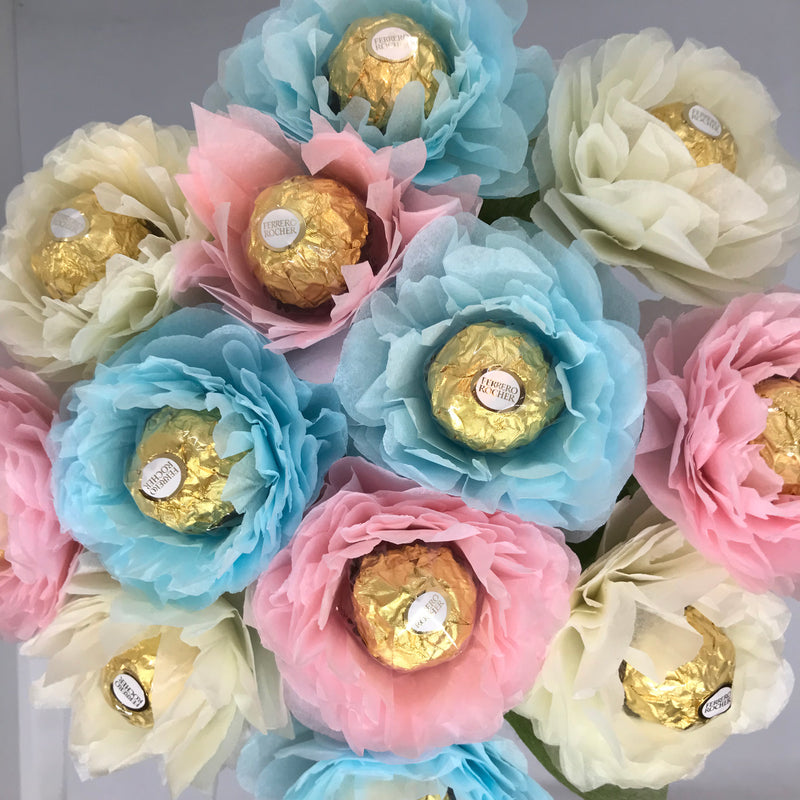 Chocolate Flower Bouquet Box - Pastel - Ferrero Rocher Chocolates – Valentine&