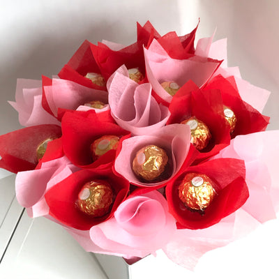 Chocolate Bouquet in a Box  - Ferrero Rocher Chocolates – Valentine's Day Gift