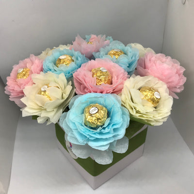 Chocolate Flower Bouquet Box - Pastel - Ferrero Rocher Chocolates – Valentine's Day
