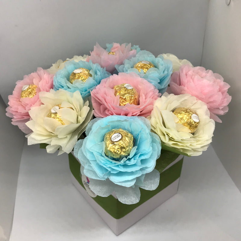 Chocolate Flower Bouquet Box - Pastel - Ferrero Rocher Chocolates – Valentine&