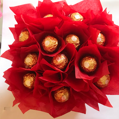 Chocolate Bouquet in a Box  - Ferrero Rocher Chocolates – Valentine's Day Gift