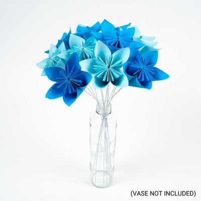 Blue Kusudama Flower Arrangement – Flowers on Wire Bouquet