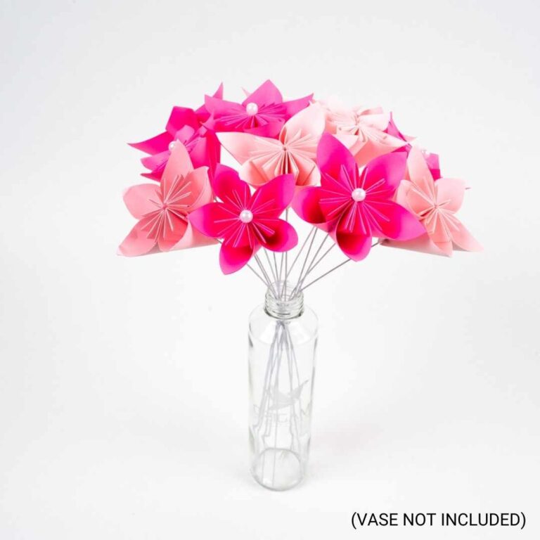 Pink Kusudama Flower Arrangement – Flowers on Wire Bouquet