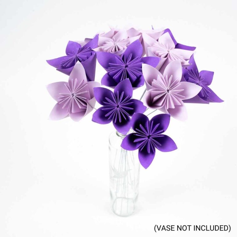 Purple Kusudama Flower Arrangement – Flowers on Wire Bouquet